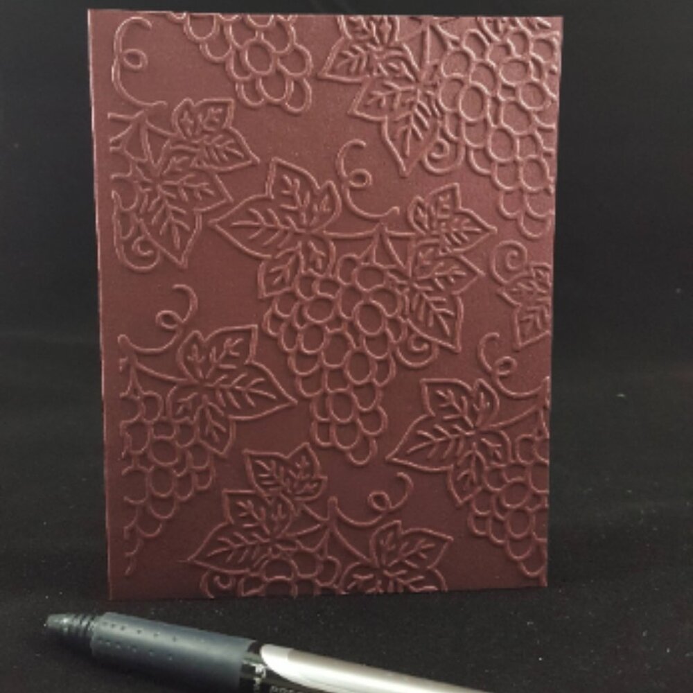 Grapes Embossed‎ Note Cards w Matching Envelopes, Set of 6, Embossed Cards